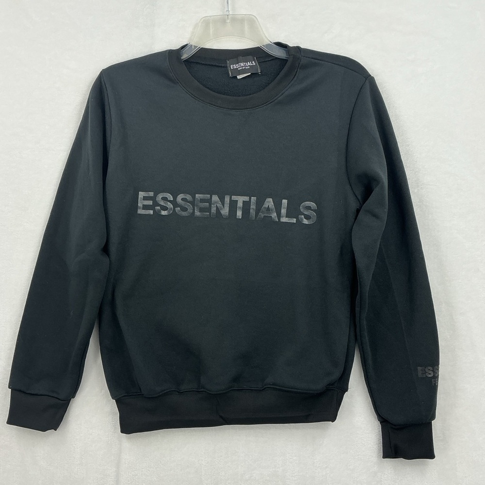Fear of God ESSENTIALS Black Logo Crewneck Sweater 683